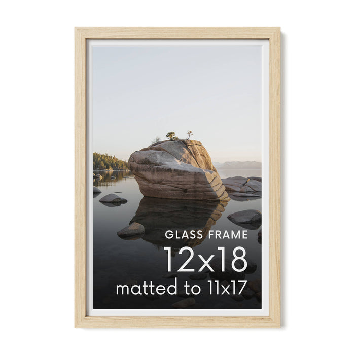 Natural Oak Frame with Glass: 5x7