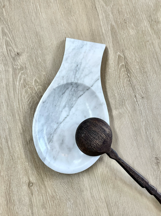 Oversized Marble Spoon Rest, White