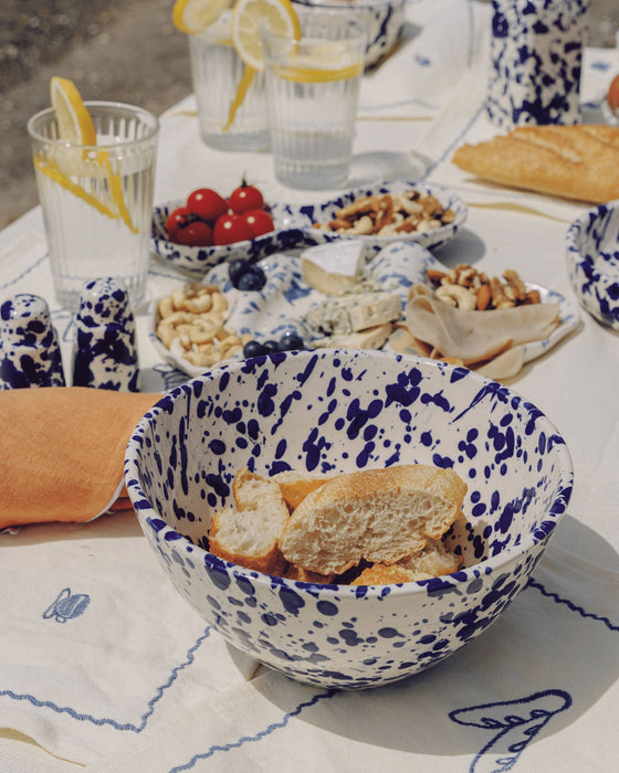 Blue Splatter Salad Bowl