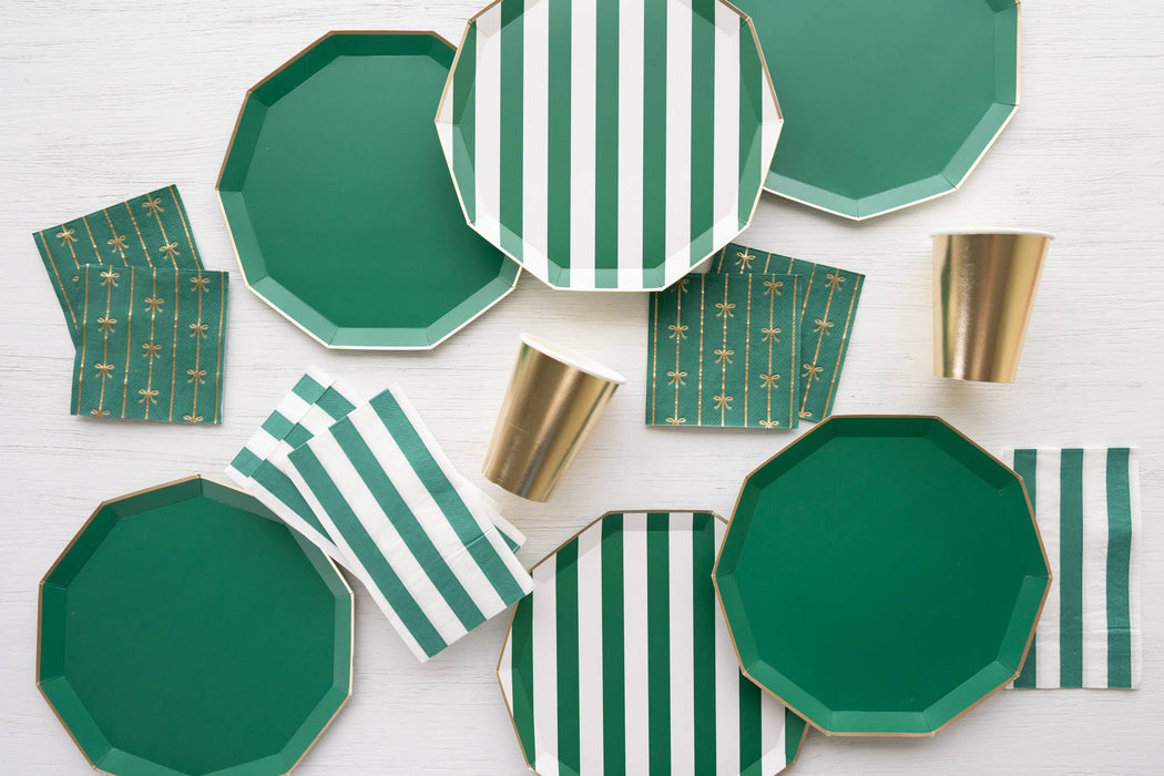 Emerald Green Cabana Stripe Guest Towels
