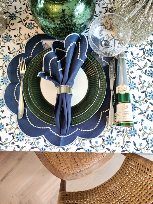 Navy Linen Napkins - Set of 4