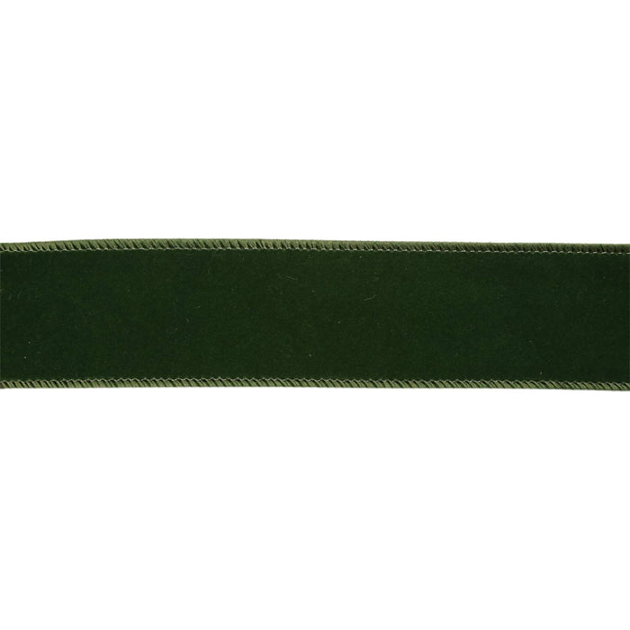 1 1/2" Wired Velvet Spruce Ribbon