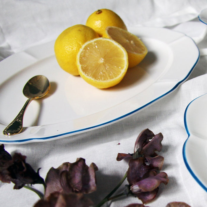 Royal Blue Rim - 14" Oval Platter