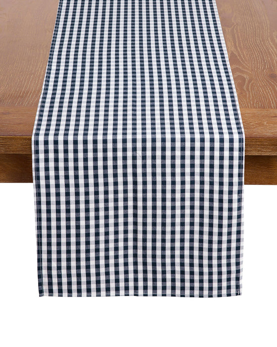 Navy Gingham Table Runner