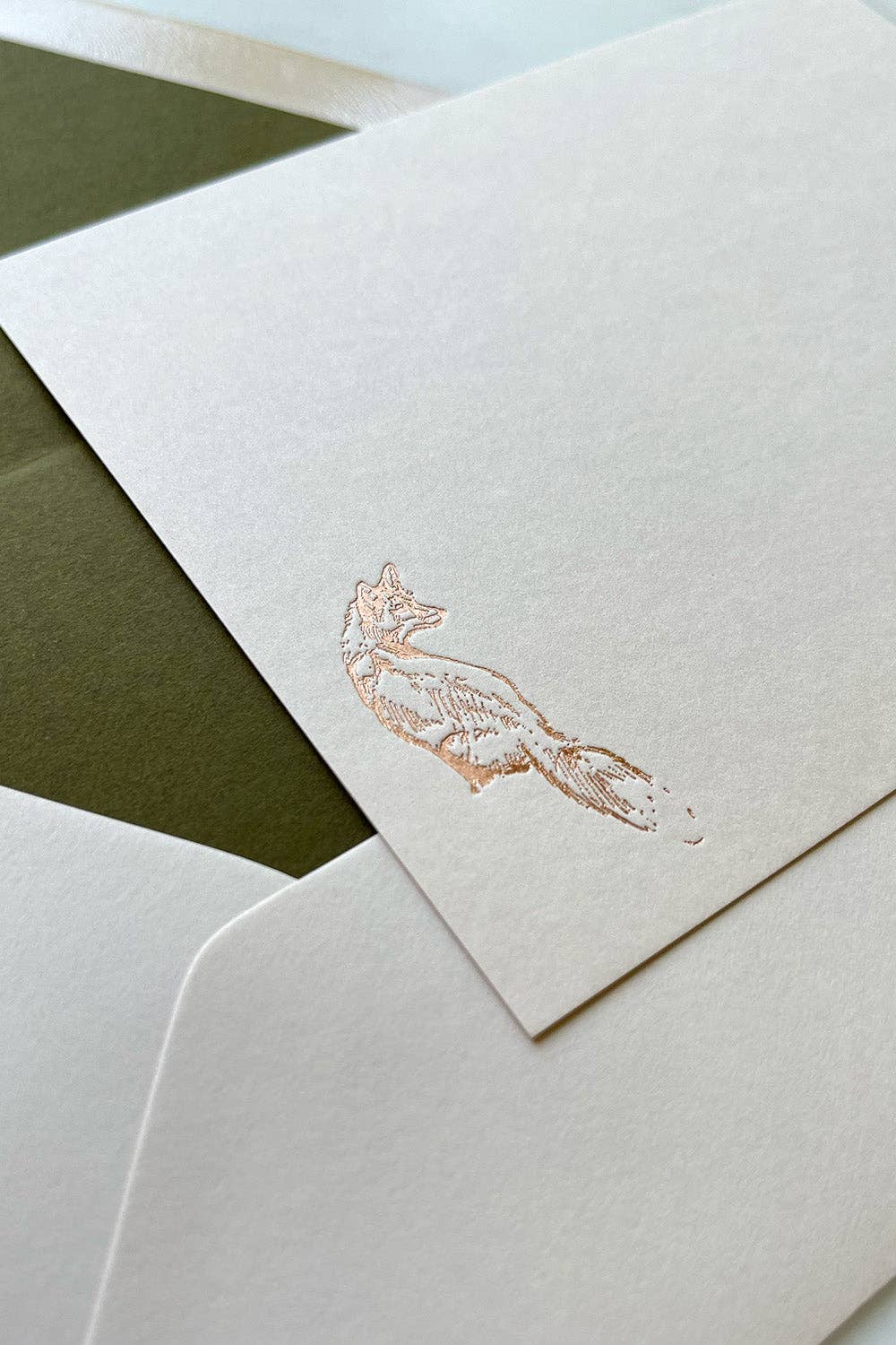 Fox Foil Cards - Set of 8: Moss Green