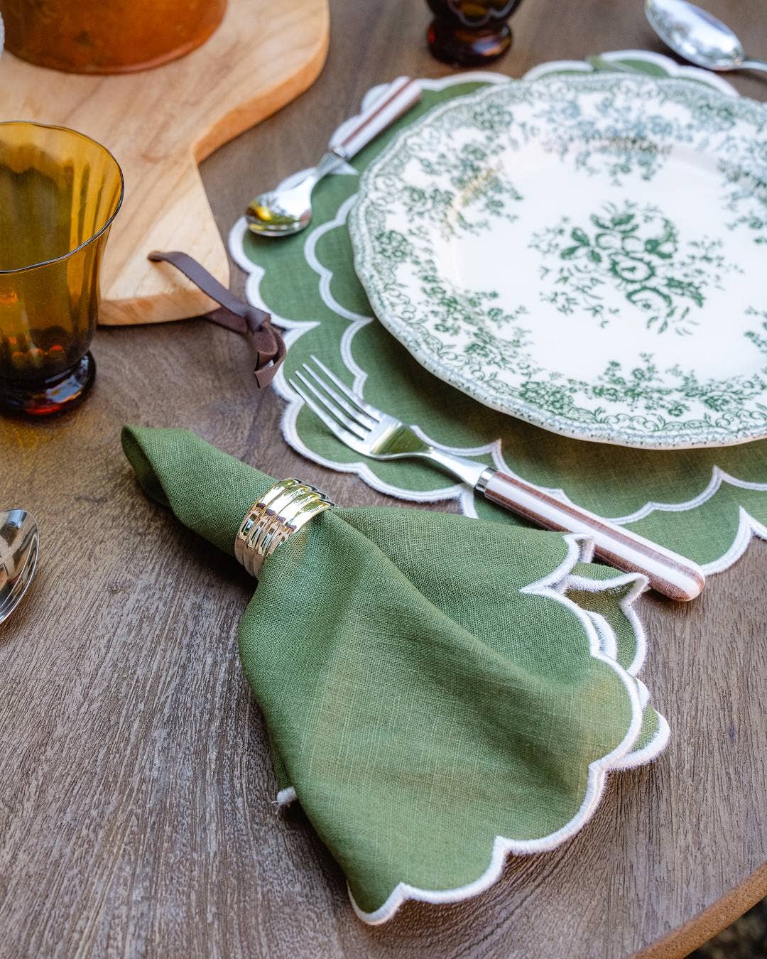 Iris Green Napkins - Set of 4