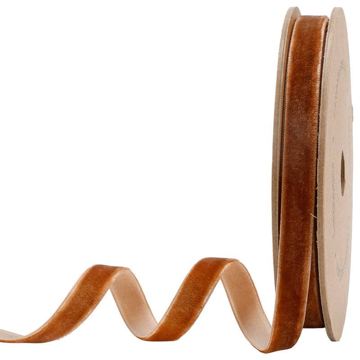 3/8" Cognac Velvet Ribbon