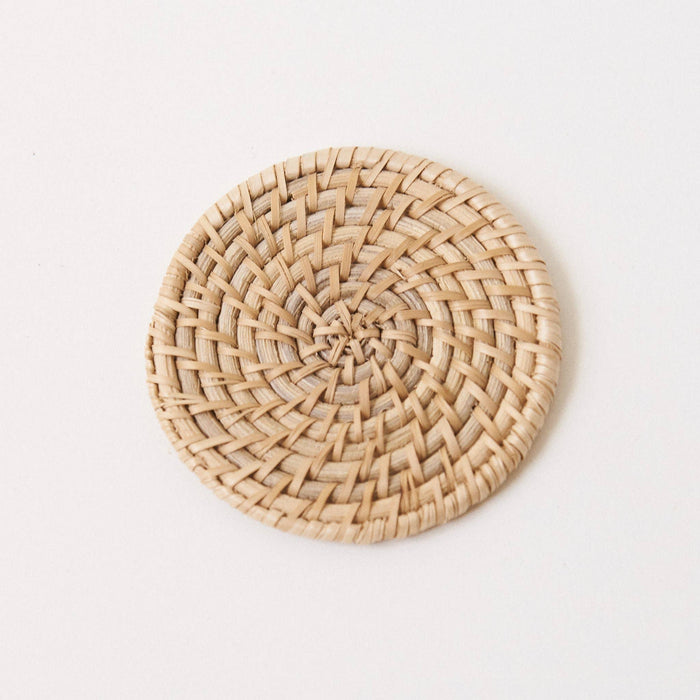 Laguna Woven Rattan Coasters, Set of 4