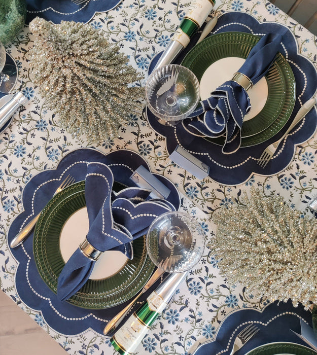 Navy Linen Napkins - Set of 4