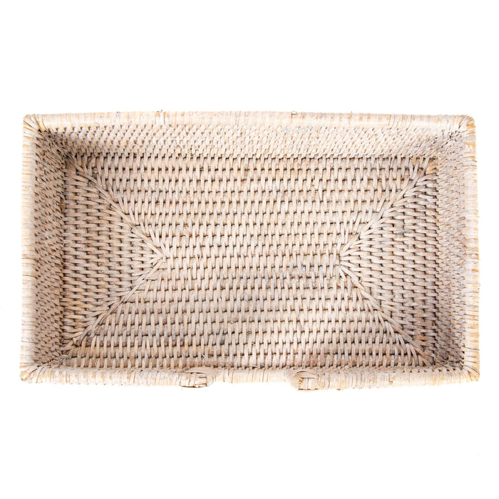 Rattan Guest White Wash Towel/Napkin Holder