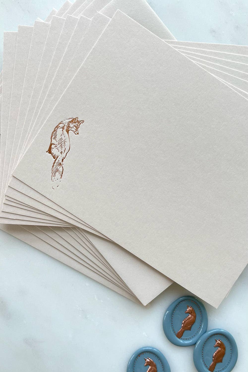 Fox Foil Cards - Set of 8: French Blue