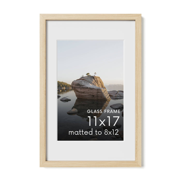 Natural Oak Frame with Glass: 8x10