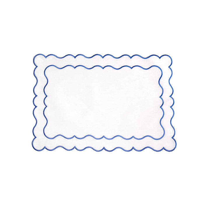 White with Blue Waves Placemats - Set of 4