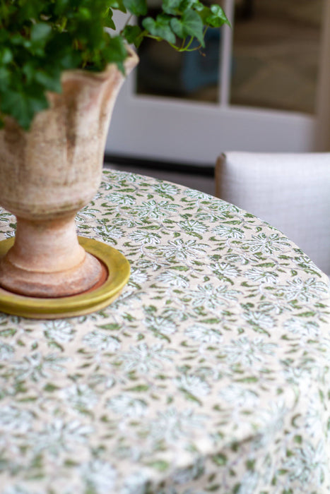 Woven Floral in Olive Tablecloth