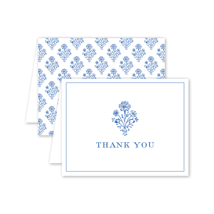 Chinoiserie Blockprint Thank You: Boxed Set of 8 Cards