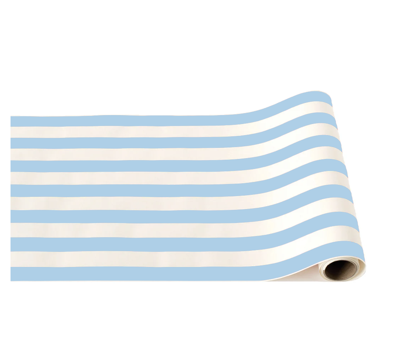 Sky Blue Cabana Stripe Table Paper Runner