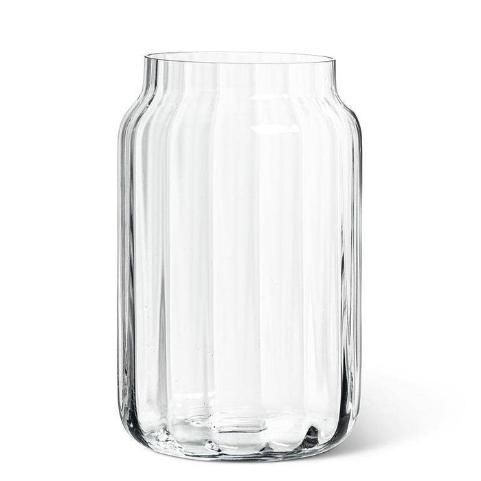 Large Wide Optic Jar Vase - 8.5"H