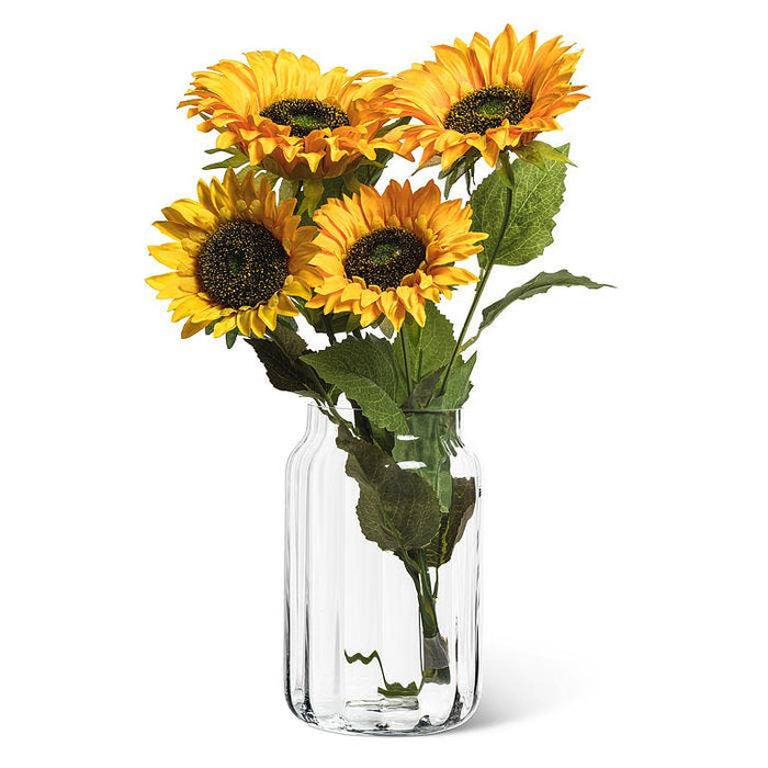 Large Wide Optic Jar Vase - 8.5"H