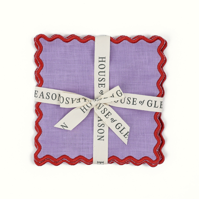 Lilac Linen Square Cocktail Napkins - Set of 4
