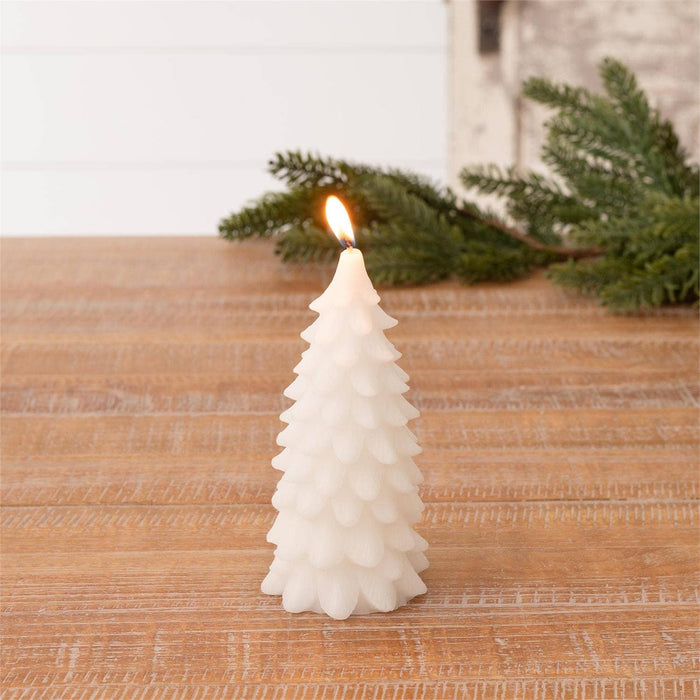White Christmas Tree Shape Candle