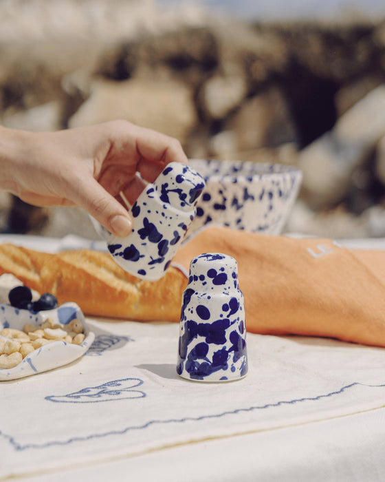 Blue Splatter Salt and Pepper Shaker Set