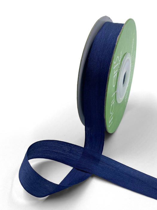 1/2" Navy Blazer Hand-Dyed Woven 100% Silk Ribbon