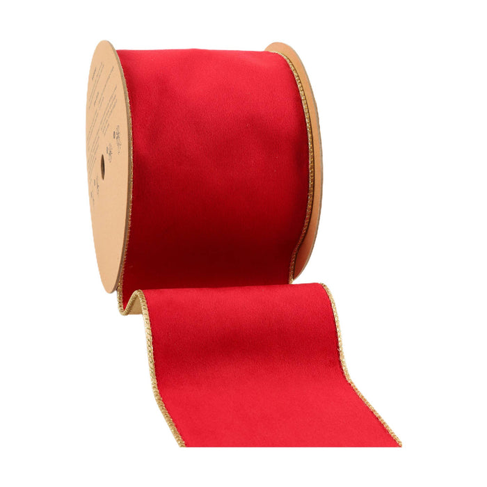 4" Reversible Classic Velvet Wired Ribbon