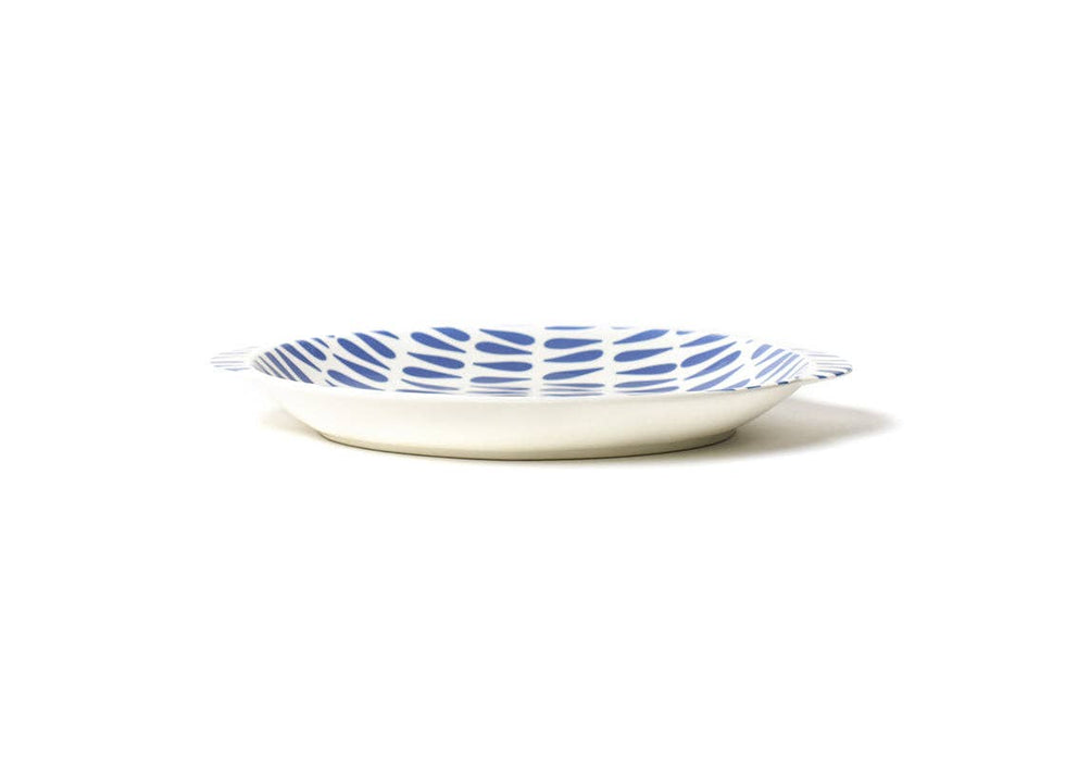 Iris Blue Drop Large Handled Oval Platter