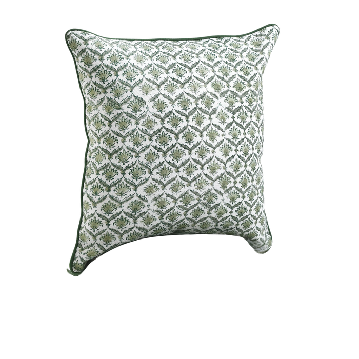 Dahlia Green Throw Pillow