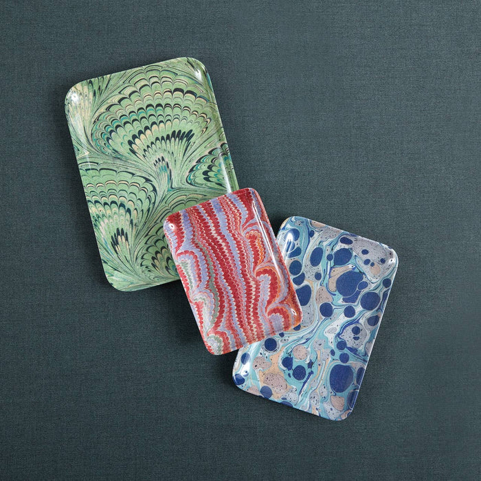 Melamine Serving Trays - Marble - Set of 3