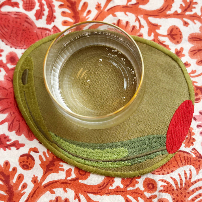Olive Cocktail Napkins - Set of 4