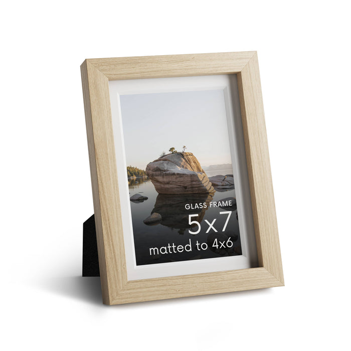 Natural Oak Frame with Glass: 5x7
