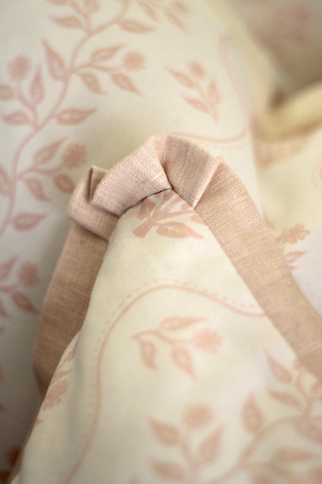 Elizabeth Pillow Covers in Rose with Cream Linen