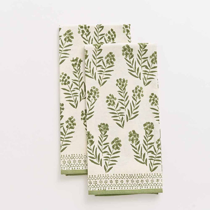 Phlox Green Tea Towels