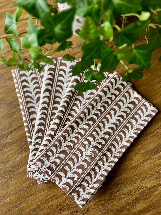 Endless Fleur Napkins in Chocolate Brown - Set of 4