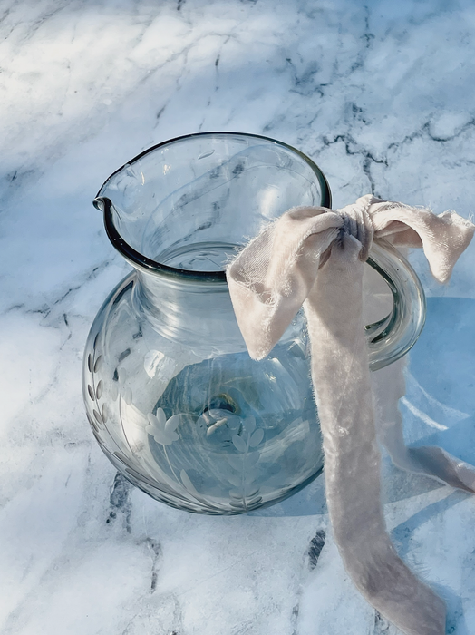 Hand-etched Blown Pitcher