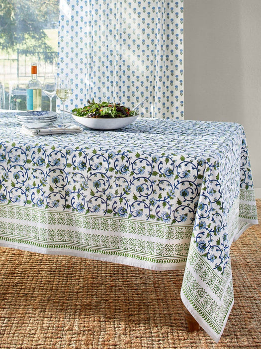 Rectangular Tablecloth Blue Floral Moonlit: 70x108