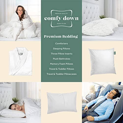 ComfyDown Decorative Throw Pillow Insert, Down - Square: 22X22
