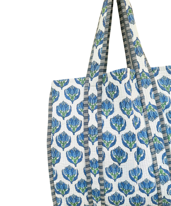 Sophia Block Print Tote Bag