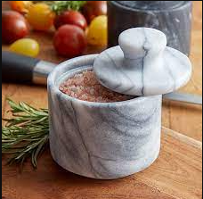 Marble Salt Cellar with Lid