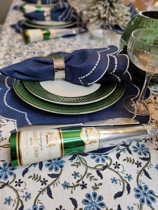 Navy Linen Napkins - Set of 4