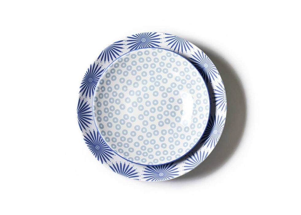 Iris Blue Burst Pip Mix Pasta Serving Bowls