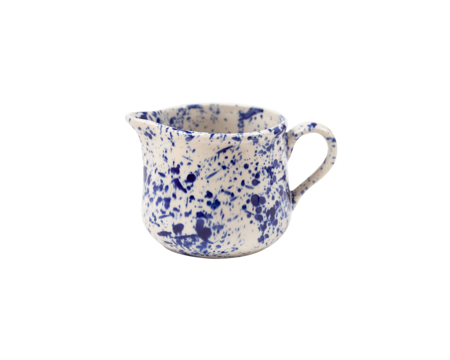 Blue Splatter Milk Jug