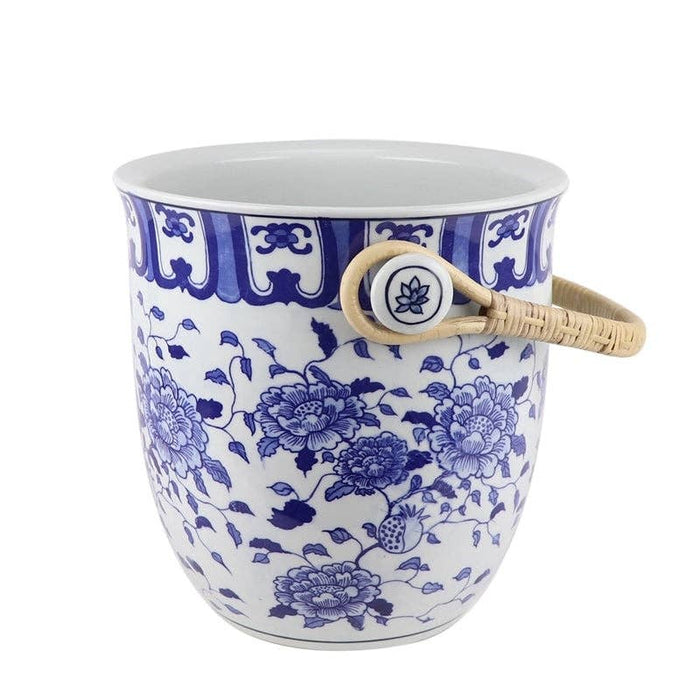 Blue & White Blossom Ice Bucket