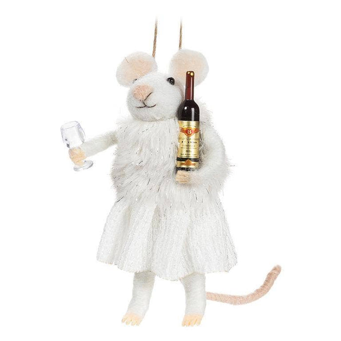 Winter Mouse Wine & Glass Ornament