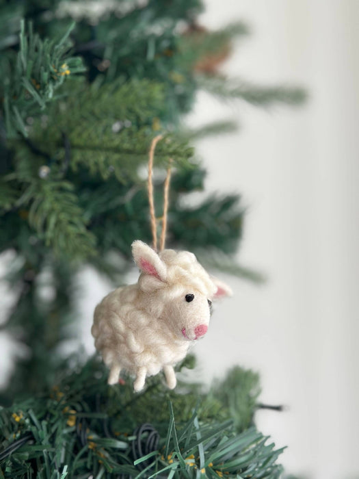 Felt Mini Fluffy Sheep Ornament