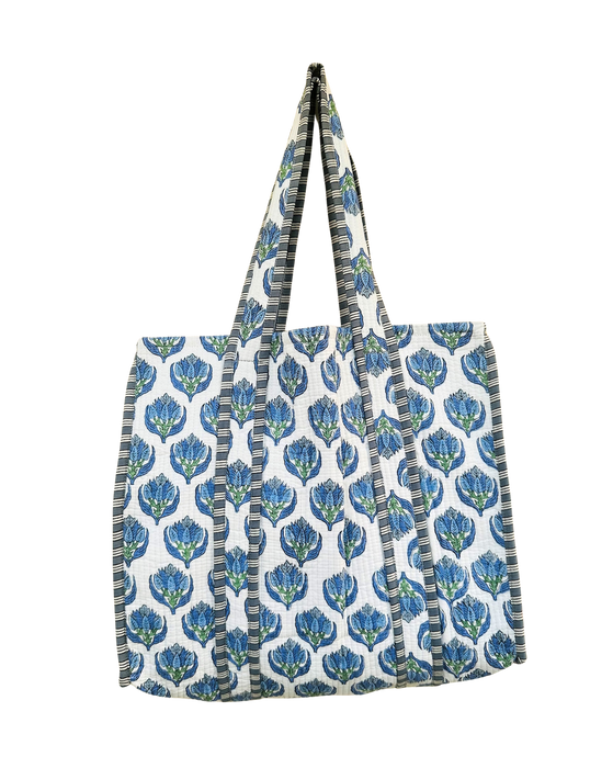 Sophia Block Print Tote Bag