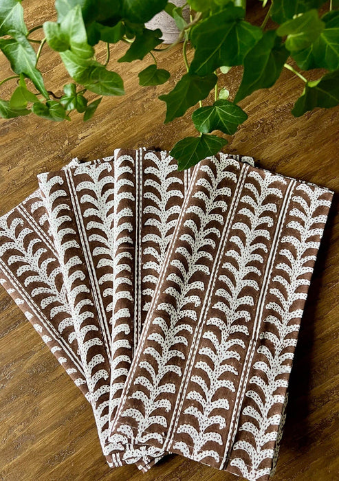 Endless Fleur Napkins in Chocolate Brown - Set of 4