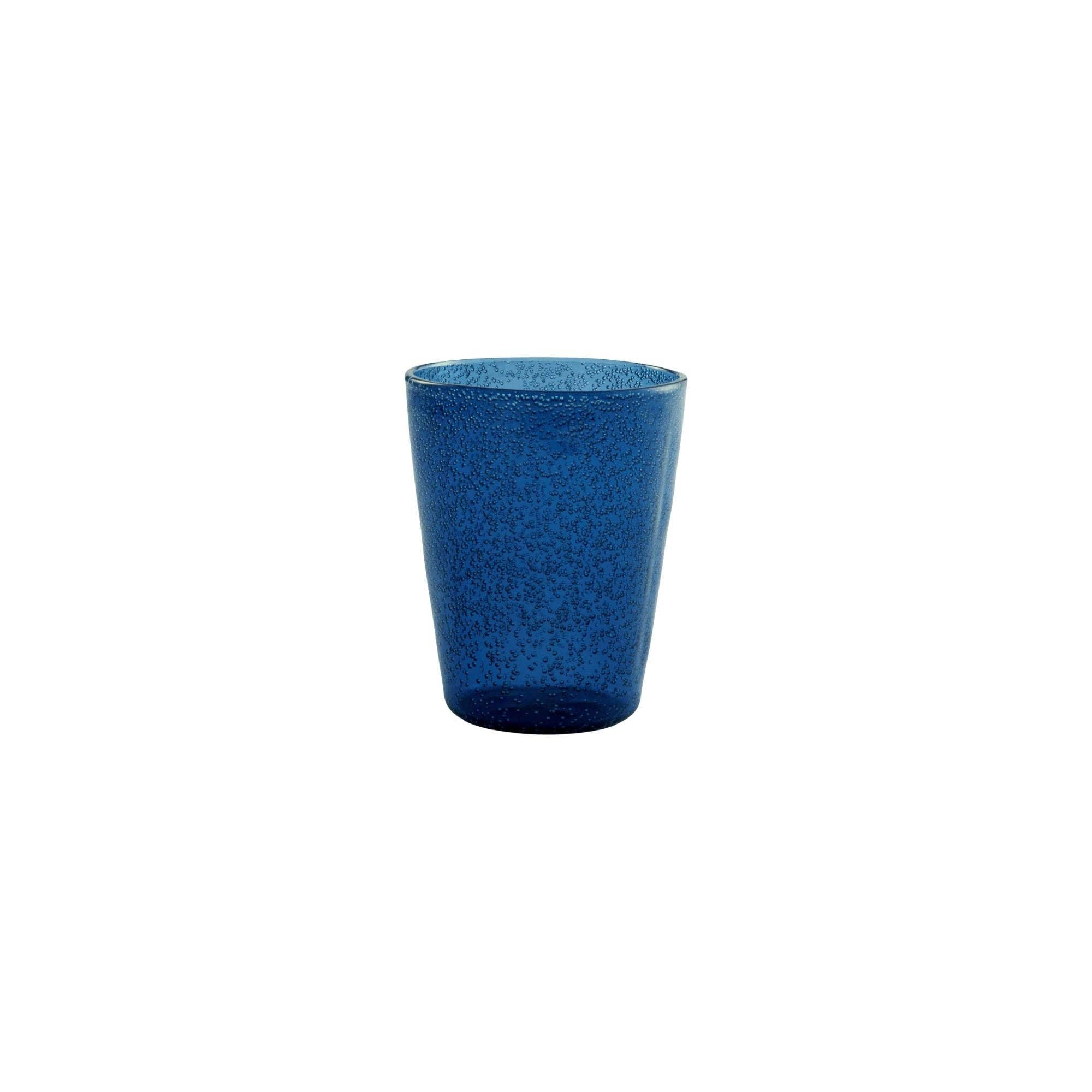 Blue acrylic cup on a white background