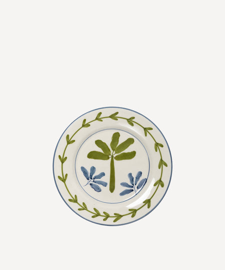 Decorative plate with floral design on a white background